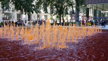Fountain with orange water
